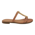 Caryatis Ciabatta Cuoio con Dettaglio Dorato da Donna