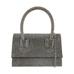 Della Fonte Borsa a Mano Nera Ricoperta da Strass da Donna