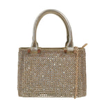 Della Fonte Borsa a Mano Oro con Pietre di Strass da Donna