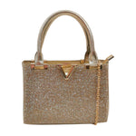 Della Fonte Borsa a Mano Oro Ricoperta di Strass da Donna