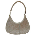 Della Fonte Mezzaluna Argento con Tracolla Ricoperta di Strass da Donna