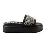 Buffalo Noa Chain Ciabatta Nera Platform con Catene da Donna
