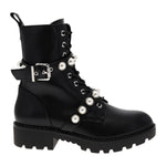 Buffalo Wave Pearl Laceup Mid Anfibio Alto con Perle da Donna