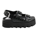 Buffalo Perry On Sandalo Nero Platform Effetto Cocco da Donna