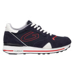 Alberto Guardiani Sneakers Uomo in Camoscio e Tessuto Blu Rosso con Inserti