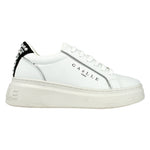 Gaelle Sneakers Platform Donna in Ecopelle Bianca Nera con Mini Strass