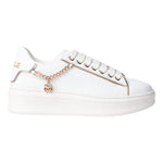 Gaelle Sneakers Donna in Ecopelle Bianca con Charm Dorato