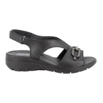 Enval Soft Sandalo Nero con Morsetto e Strappo da Donna
