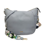 M Brc Sacca Grande Donna Linea Obona in Pelle Celeste con Doppia Tracolla