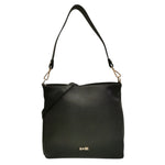 M Brc Borsa a Spalla Donna Linea Piuma in Pelle Nera con Tracolla