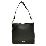 M Brc Borsa a Spalla Donna Linea Piuma in Pelle Nera con Tracolla