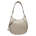 M Brc Borsa a Spalla L Donna in Pelle Avorio Linea Curvy con Tracolla