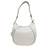M Brc Borsa a Spalla L Donna in Pelle Bianco Linea Curvy con Tracolla