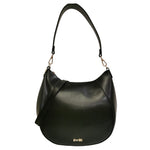 M Brc Borsa a Spalla L Donna in Pelle Nero Linea Curvy con Tracolla