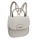 M Brc Borsa/Zaino Donna Linea Curvy in Pelle Bianco con Pochette