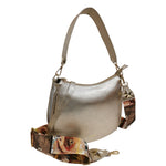 M Brc Borsa a Spalla Donna Linea Obona in Pelle Oro con Doppia Tracolla