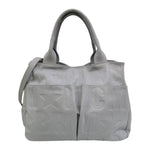 M Brc Borsa a Spalla Donna Linea Macro Doll in Pelle con Maxi Logo Celeste