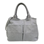 M Brc Borsa a Spalla Donna Linea Macro Doll in Pelle con Maxi Logo Celeste