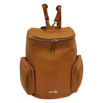 M Brc Zaino Donna in Pelle Cuoio Linea Voyager con Tasche Laterali e Chiusura con Cerniera