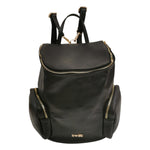 M Brc Zaino Donna in Pelle Nero Linea Voyager con Tasche Laterali e Chiusura con Cerniera