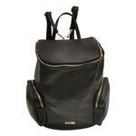 M Brc Zaino Donna in Pelle Nero Linea Voyager con Tasche Laterali e Chiusura con Cerniera