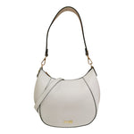 M Brc Borsa a Spalla Media Linea Curvy Donna in Pelle Bianca Con Pochette e Chiusura con Cerniera