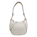 M Brc Borsa a Spalla Media Linea Curvy Donna in Pelle Bianca Con Pochette e Chiusura con Cerniera