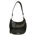 M Brc Borsa a Spalla Media Linea Curvy Donna in Pelle Nera Con Pochette e Chiusura con Cerniera