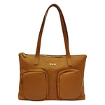 M Brc Shopping Bag Donna Linea Voyager in Pelle Cuoio con Tasconi Frontali