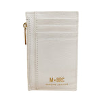 M Brc Portacarte Donna in Pelle Bianco Verticale