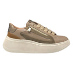 Keys Sneakers Donna in Pelle e Camoscio Corda con Zip Laterale