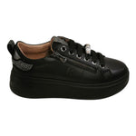 Keys Sneakers Donna in Pelle Nera con Charm