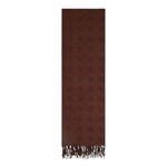 Guess Foulard Donna in Tessuto Cioccolato 4G Logo Peony con Frange