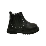 Cult Young Beatles Bambina in Ecopelle Nera con Borchiette e Zip