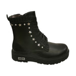 Cult Anfibio Bambina in Ecopelle Nera con Borchie e Rouches - Numero 31/32/33/34