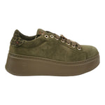 Gio+ Sneakers Platform Donna in Camoscio Verde con Accessorio Gioiello