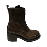 Helena Baker Marta Stivaletto Donna in Pelle Testa di Moro con Zip Frontale e Tacco Largo Alto 60mm