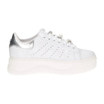 Cult Sneakers Platform Donna in Pelle Bianca Argento con Accessori Removibili