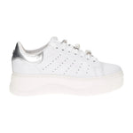 Cult Sneakers Platform Donna in Pelle Bianca Argento con Accessori Removibili