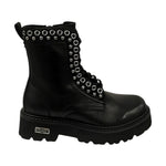 Cult Anfibio Donna in Pelle Nera con Borchie Argento