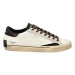 Crime London Sneakers Uomo in Pelle Bianco Marrone Distressed 2.0 Day Zero