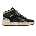 Crime London Sneakers Alta Donna in Pelle e Camoscio Nera Chelsea High Midnight Gold