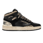 Crime London Sneakers Alta Donna in Pelle e Camoscio Nera Chelsea High Midnight Gold - N. 37-38