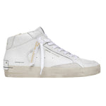 Crime London Sneakers Alta Uomo in Pelle Bianca SKATE Mid