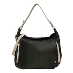 Caleidos Borsa a Spalla Donna in Pelle Nera Beige con Tracolla