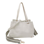 Caleidos Borsa a Spalla Grande Donna in Pelle Bianca con Doppia Tracolla