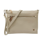 Caleidos Pochette Donna in Pelle Beige con Tasca Frontale