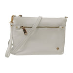 Caleidos Pochette Donna in Pelle Bianca con Tasca Frontale