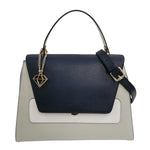 Caleidos Borsa a Mano Grande Donna in Pelle Blu Mix con Tracolla