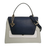 Caleidos Borsa a Mano Grande Donna in Pelle Blu Mix con Tracolla